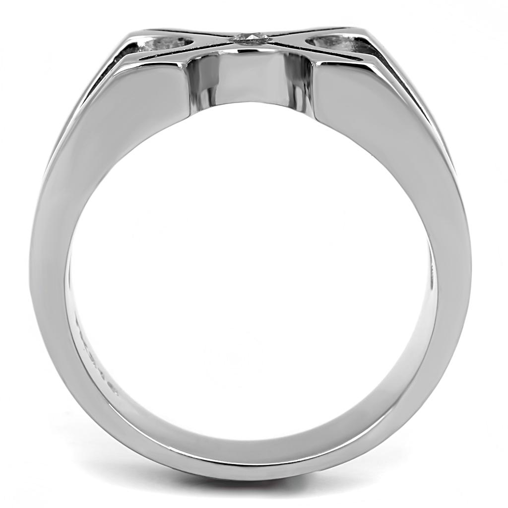 Men Stainless Steel Cubic Zirconia Rings