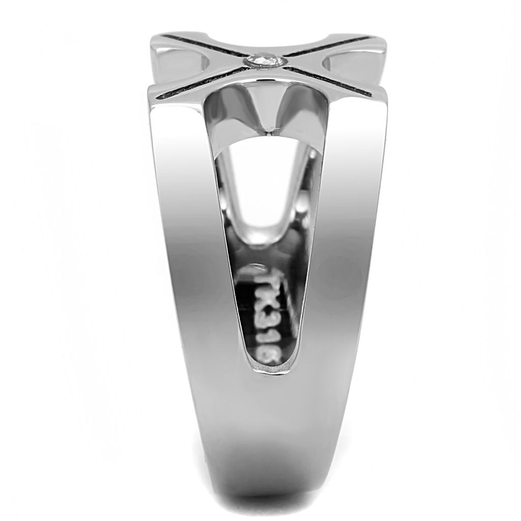 Men Stainless Steel Cubic Zirconia Rings