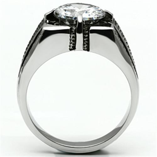 Men Stainless Steel Cubic Zirconia Rings TK701