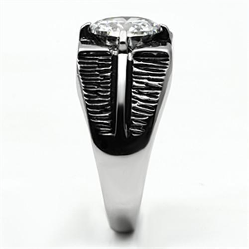 Men Stainless Steel Cubic Zirconia Rings TK701