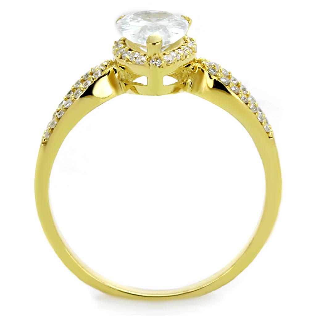 18K Gold  Plated 925 Sterling Silver Ring with AAA Grade CZ