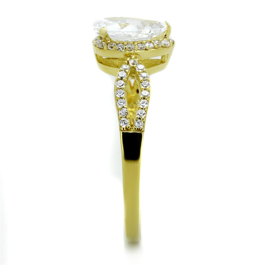 18K Gold  Plated 925 Sterling Silver Ring with AAA Grade CZ