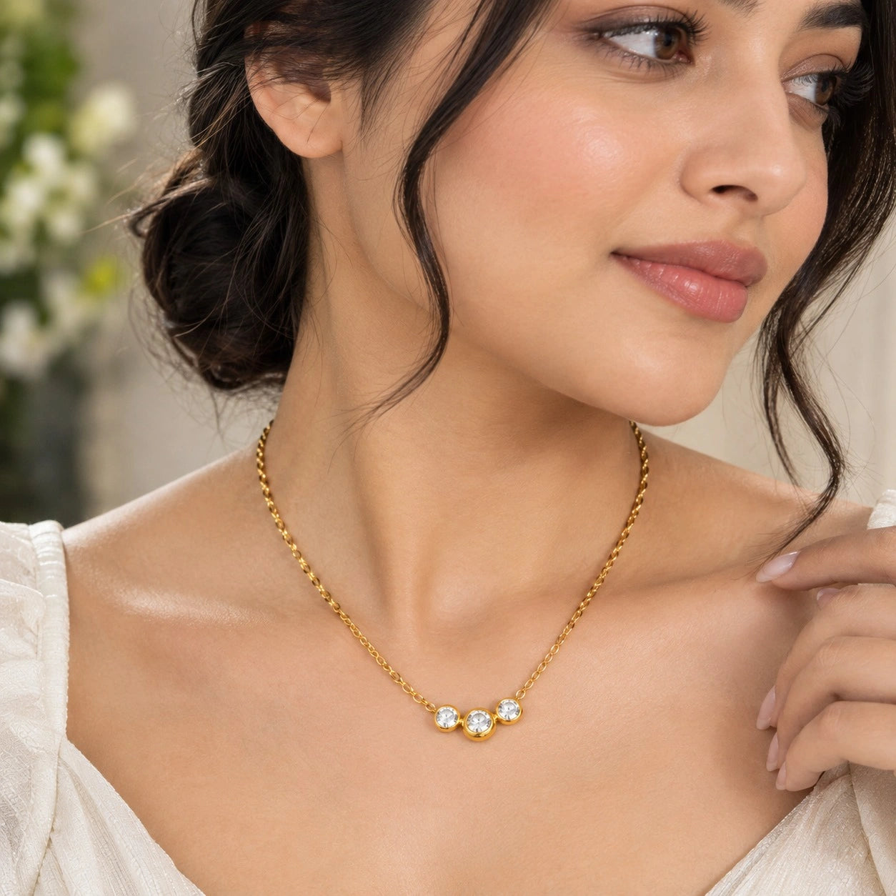 Gold Plated Pendant Chain Necklace for Women