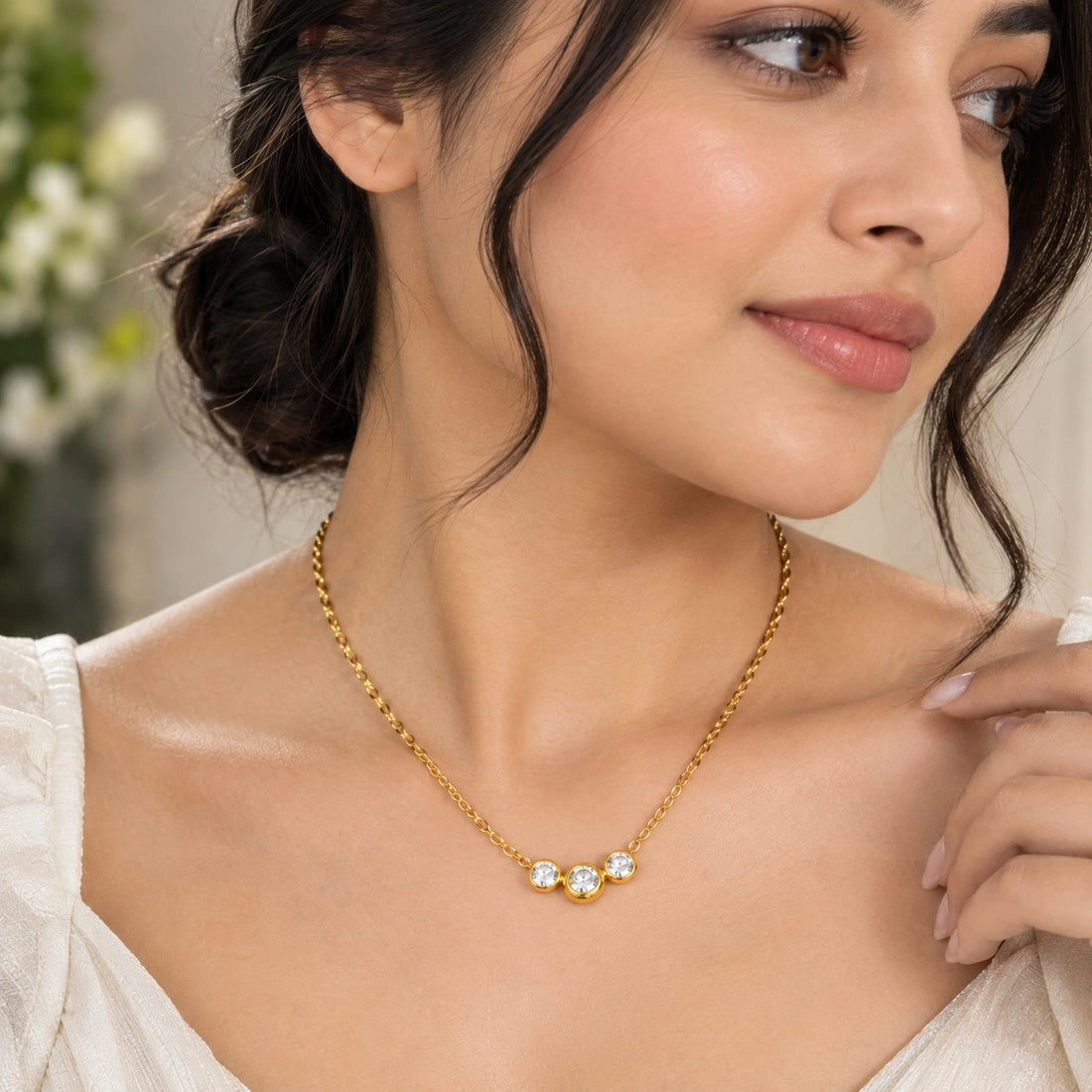 Gold Plated Pendant Chain Necklace for Women