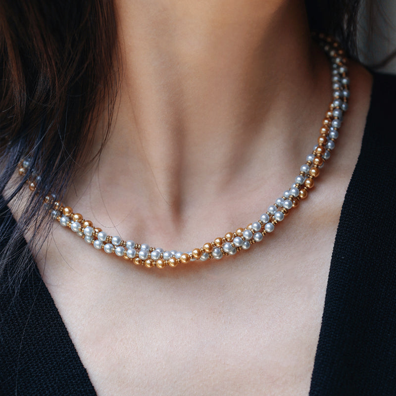 Two-Tone Duet Pearl Necklace