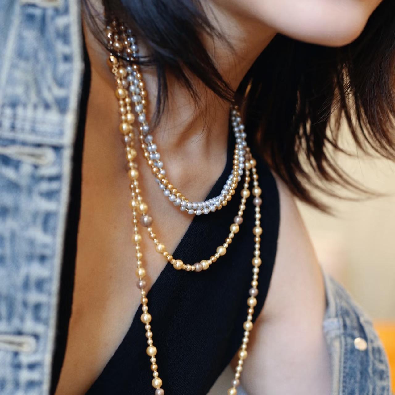 Two-Tone Duet Pearl Necklace