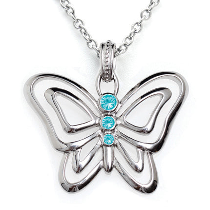 Aquamarine  Butterfly necklace