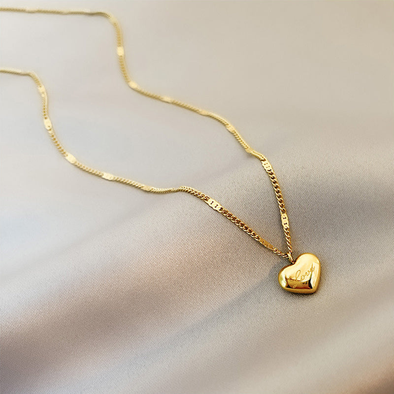 14K Gold Plated Vintage Simple Love Heart