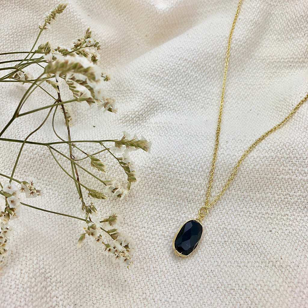 Black Quartz crystal  Necklace