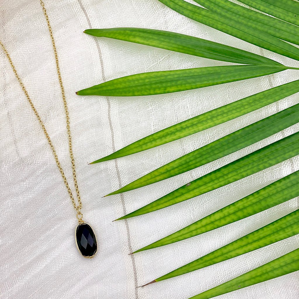 Black Quartz crystal  Necklace