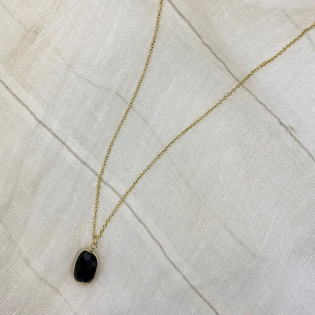 Black Quartz crystal  Necklace