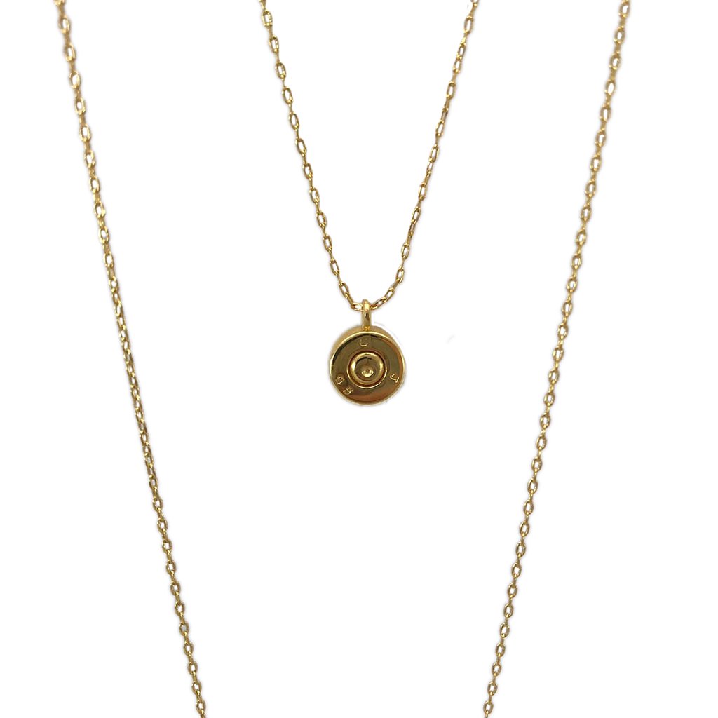 18K Gold Plated Layered Bar Bullet Necklace
