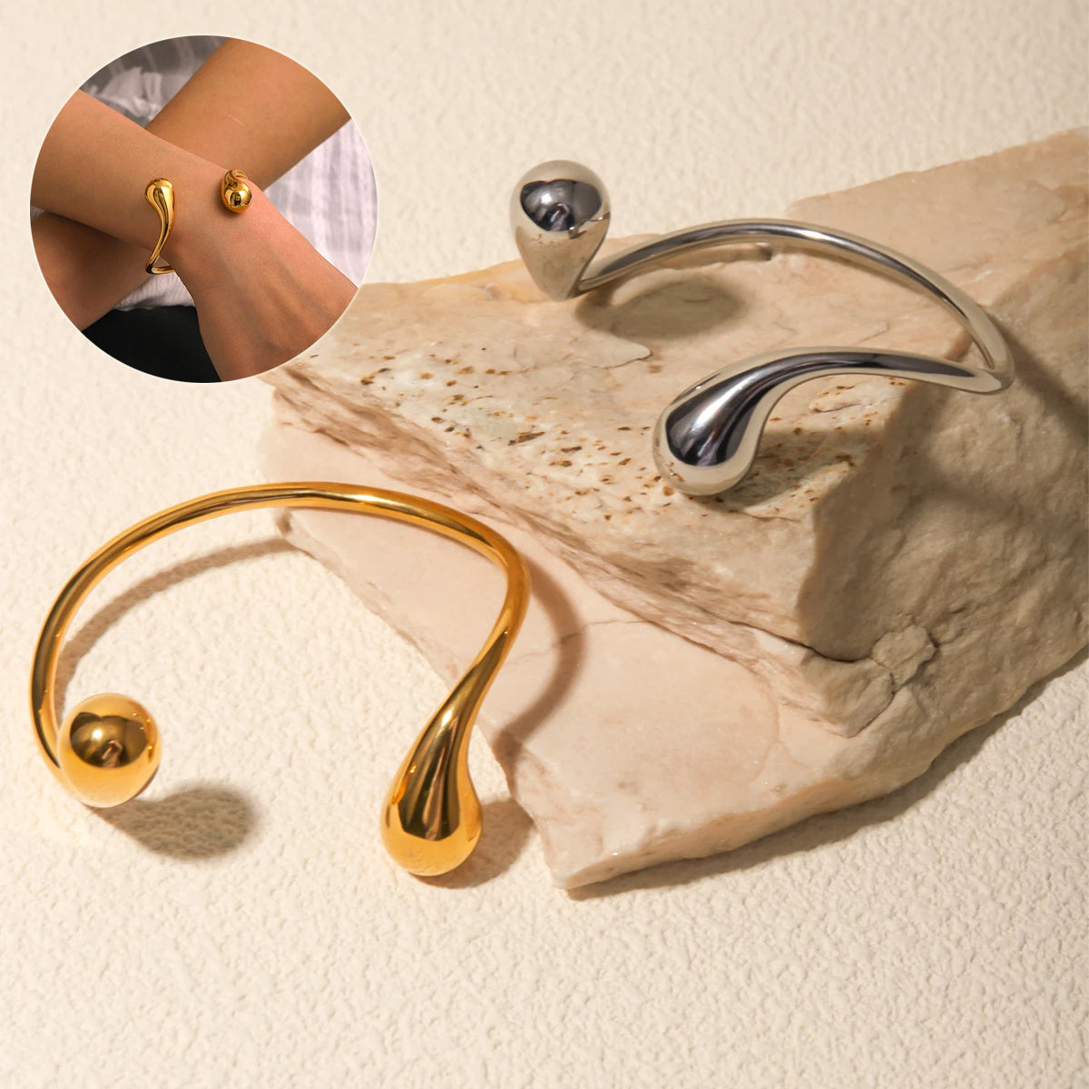 18K Gold Plated  Water Drop Twist Bracelet