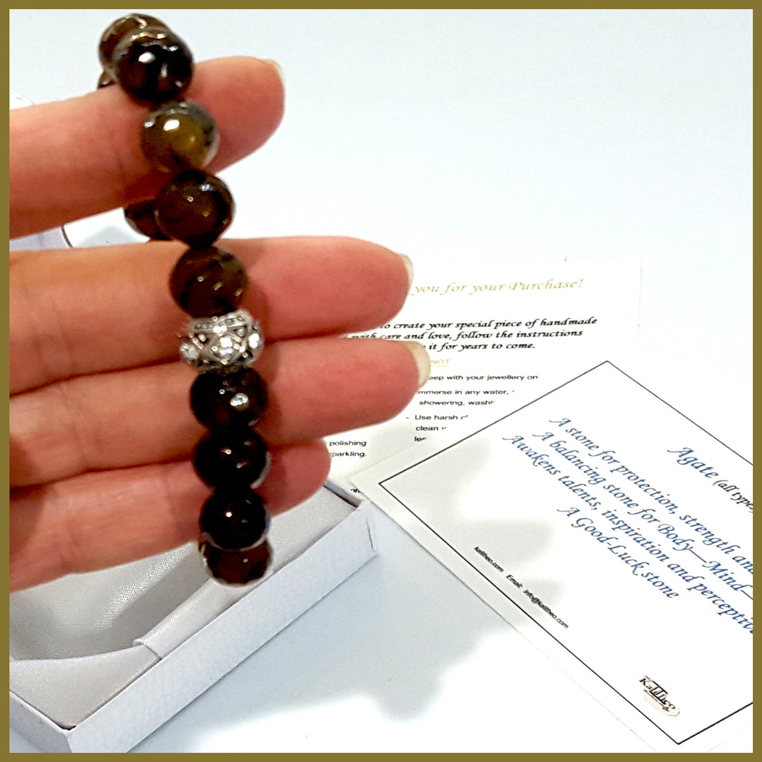 925 Sterilng Silver Agate Earthy Tones Bracelet