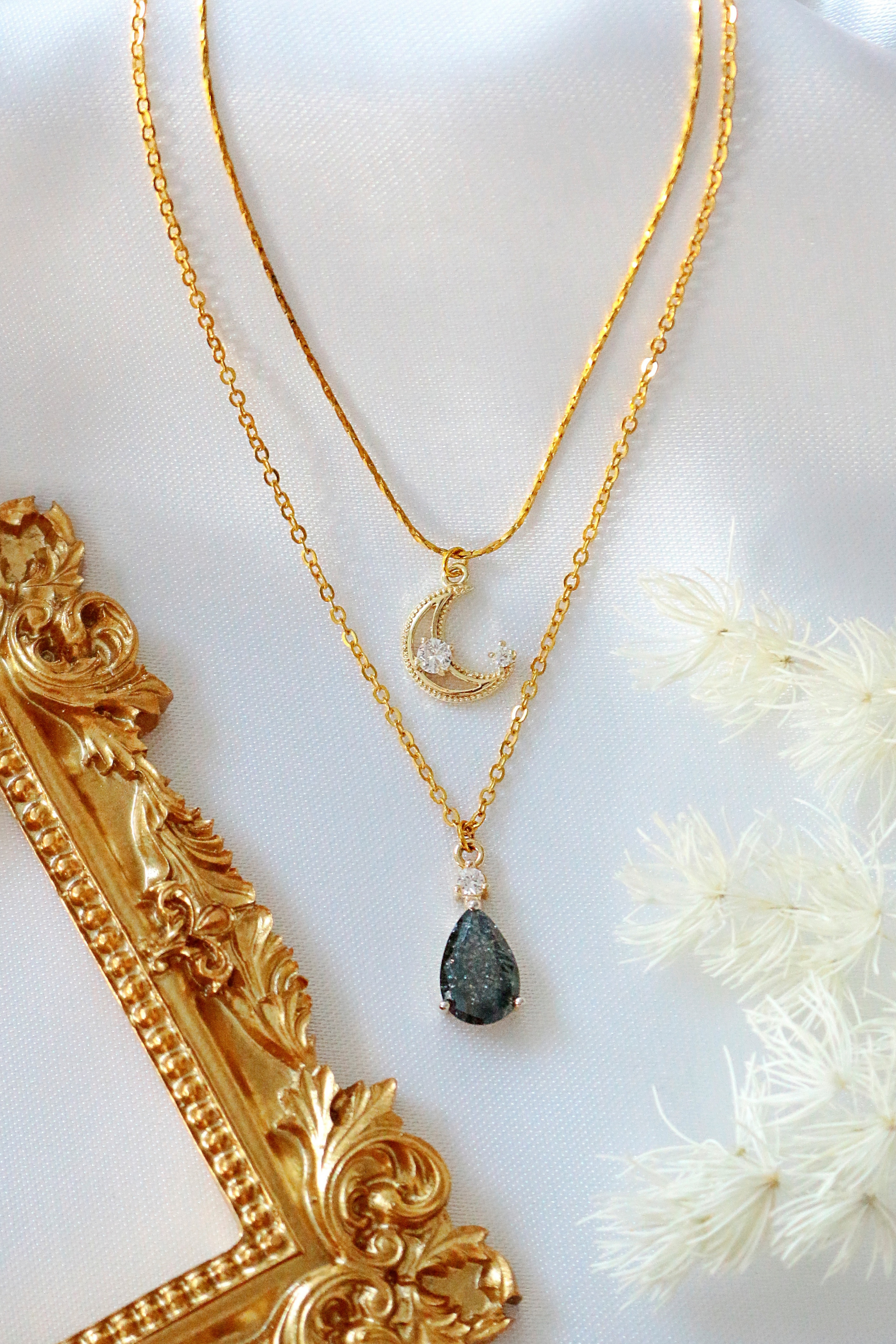 18K gold Plated Moon Layered Necklace