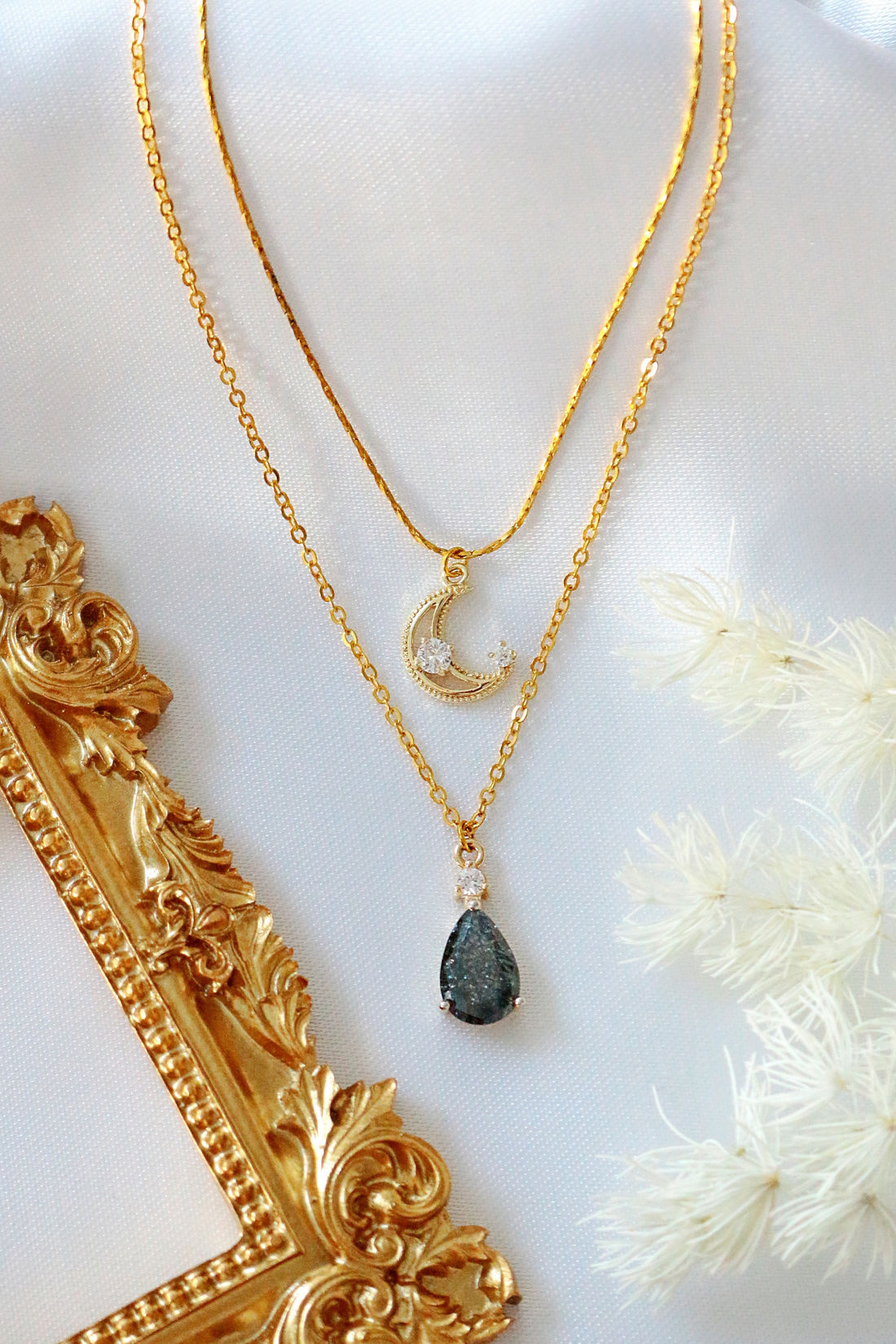 18K gold Plated Moon Layered Necklace