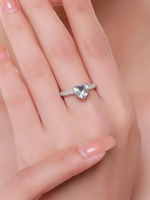 925 Sterling Silver & 18K Gold Plated  Diamond Ring