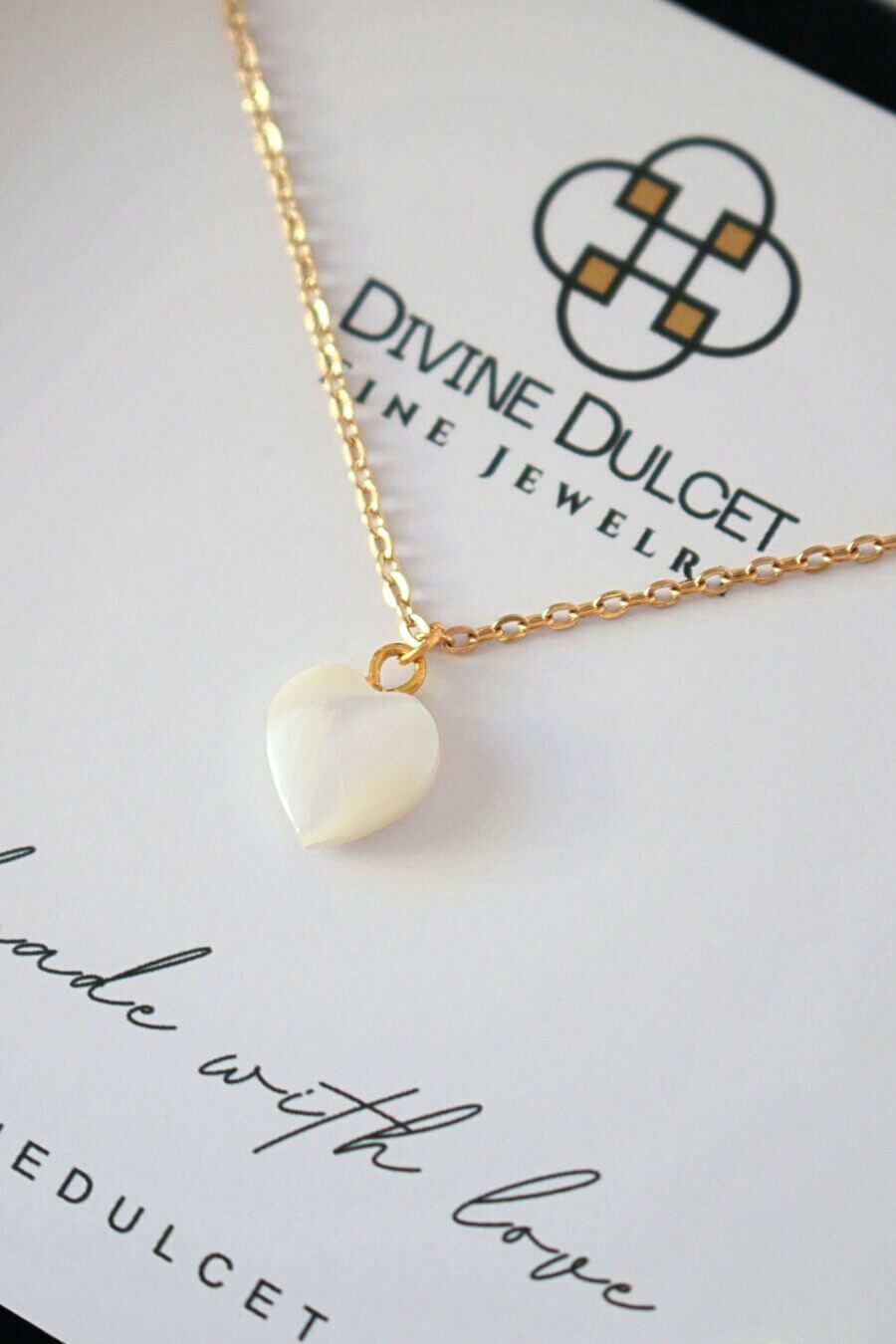 24K gold plated Natural Seashell Heart Necklace