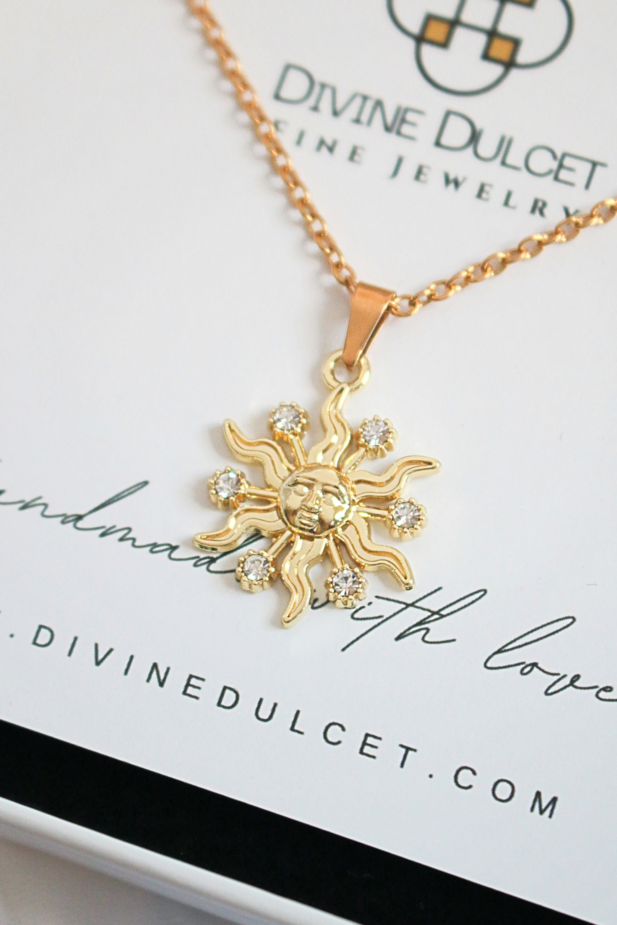24 Karats  Sun Pendant Necklace