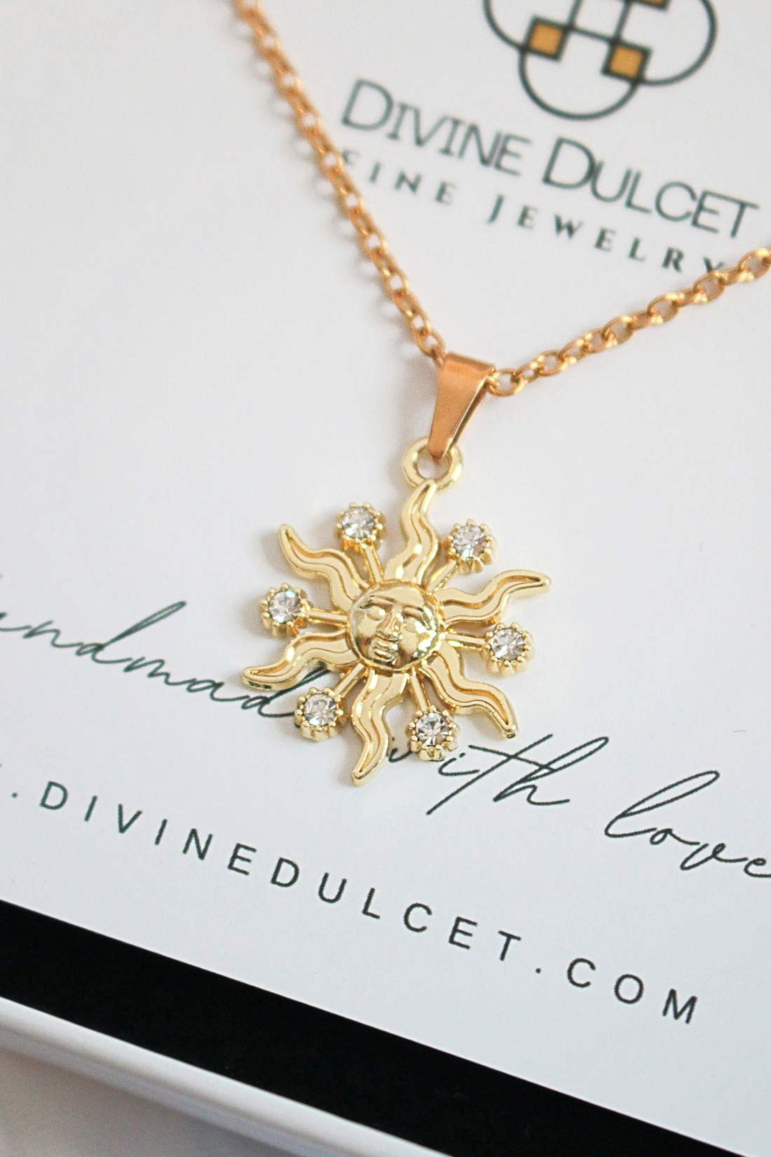 24 Karats  Sun Pendant Necklace