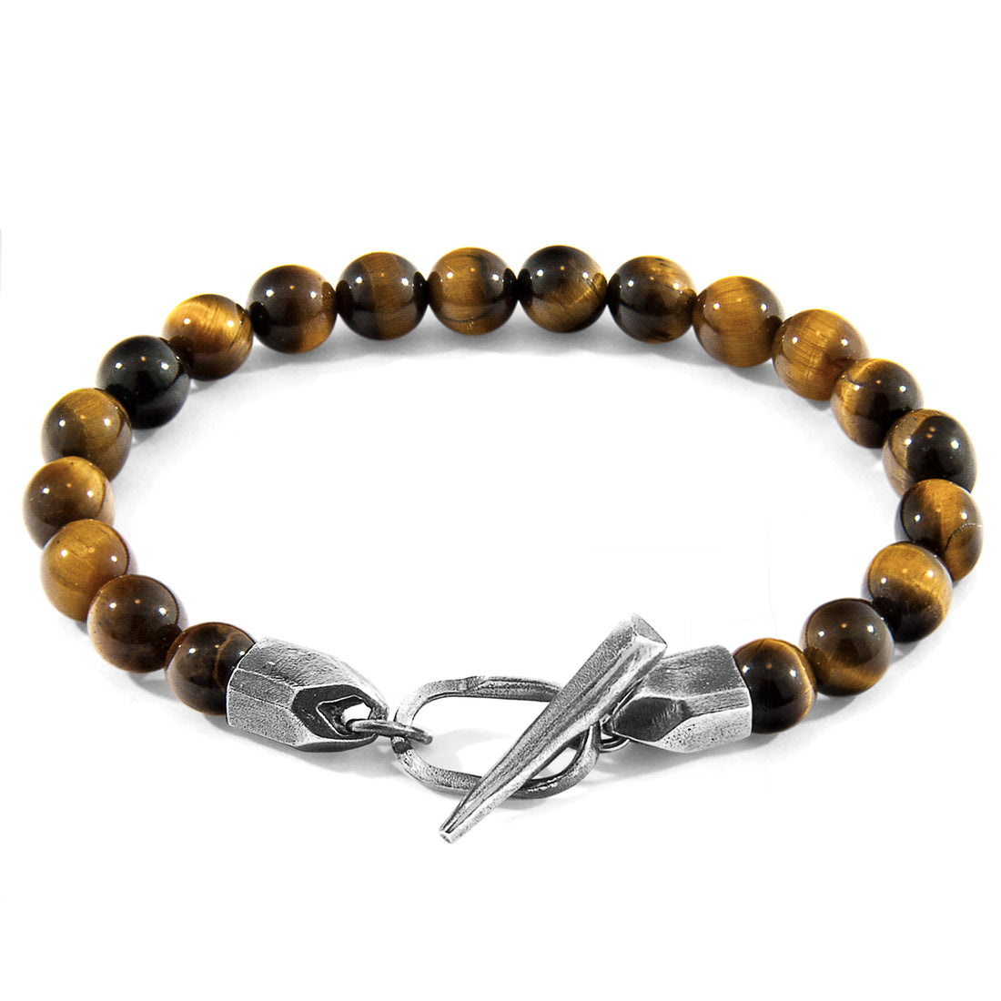925 Sterling Sliver Tigers Eye Tinago  Beaded Bracelet