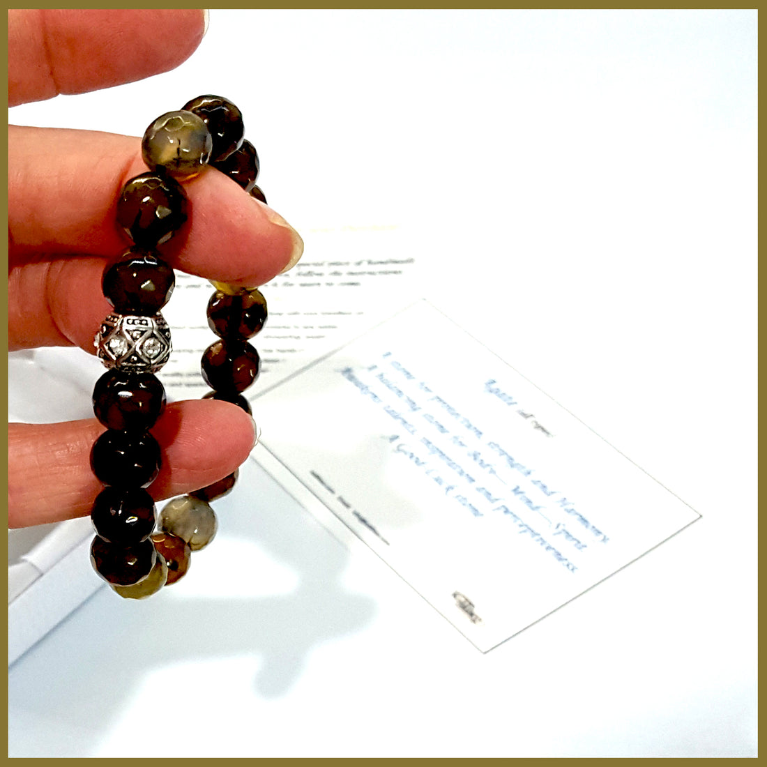 925 Sterilng Silver Agate Earthy Tones Bracelet