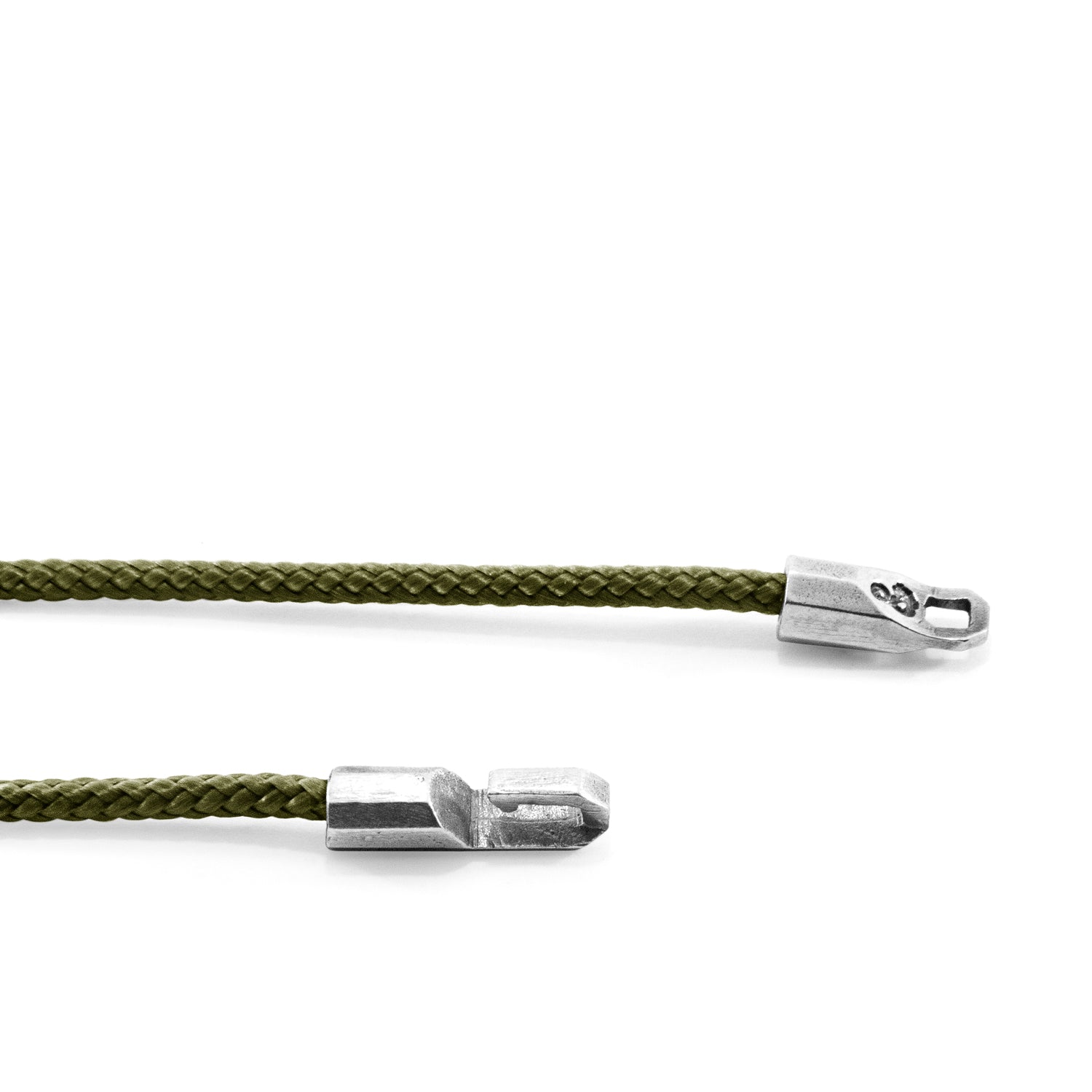 925 Sterling Sliver Khaki Green Talbot  and Rope Bracelet