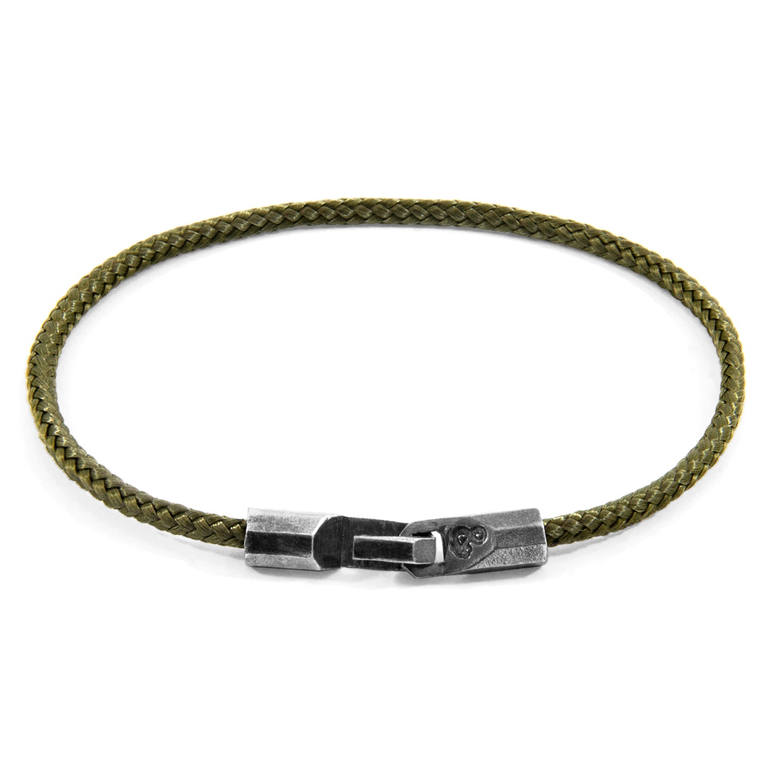925 Sterling Sliver Khaki Green Talbot  and Rope Bracelet