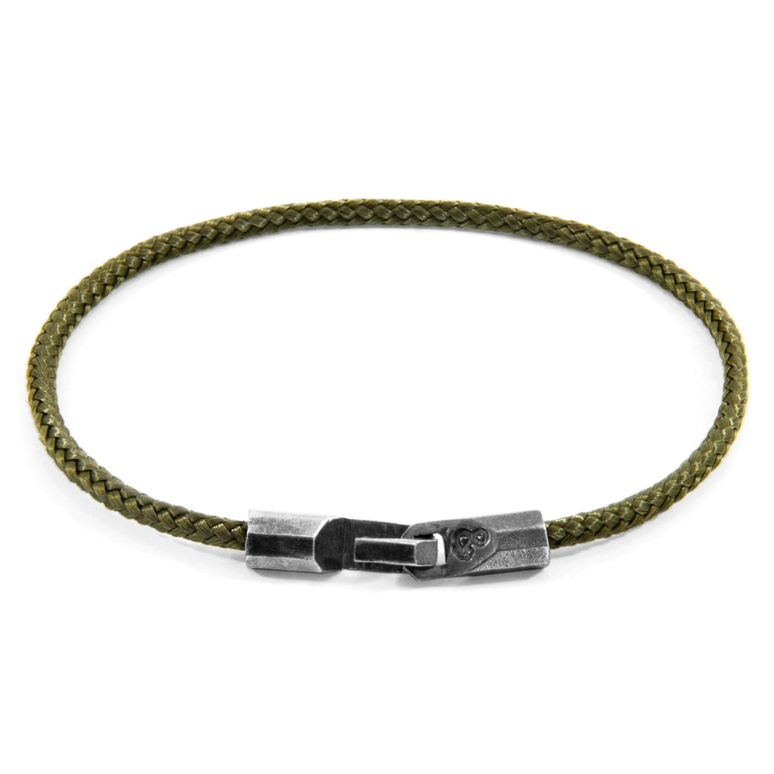 925 Sterling Sliver Khaki Green Talbot  and Rope Bracelet