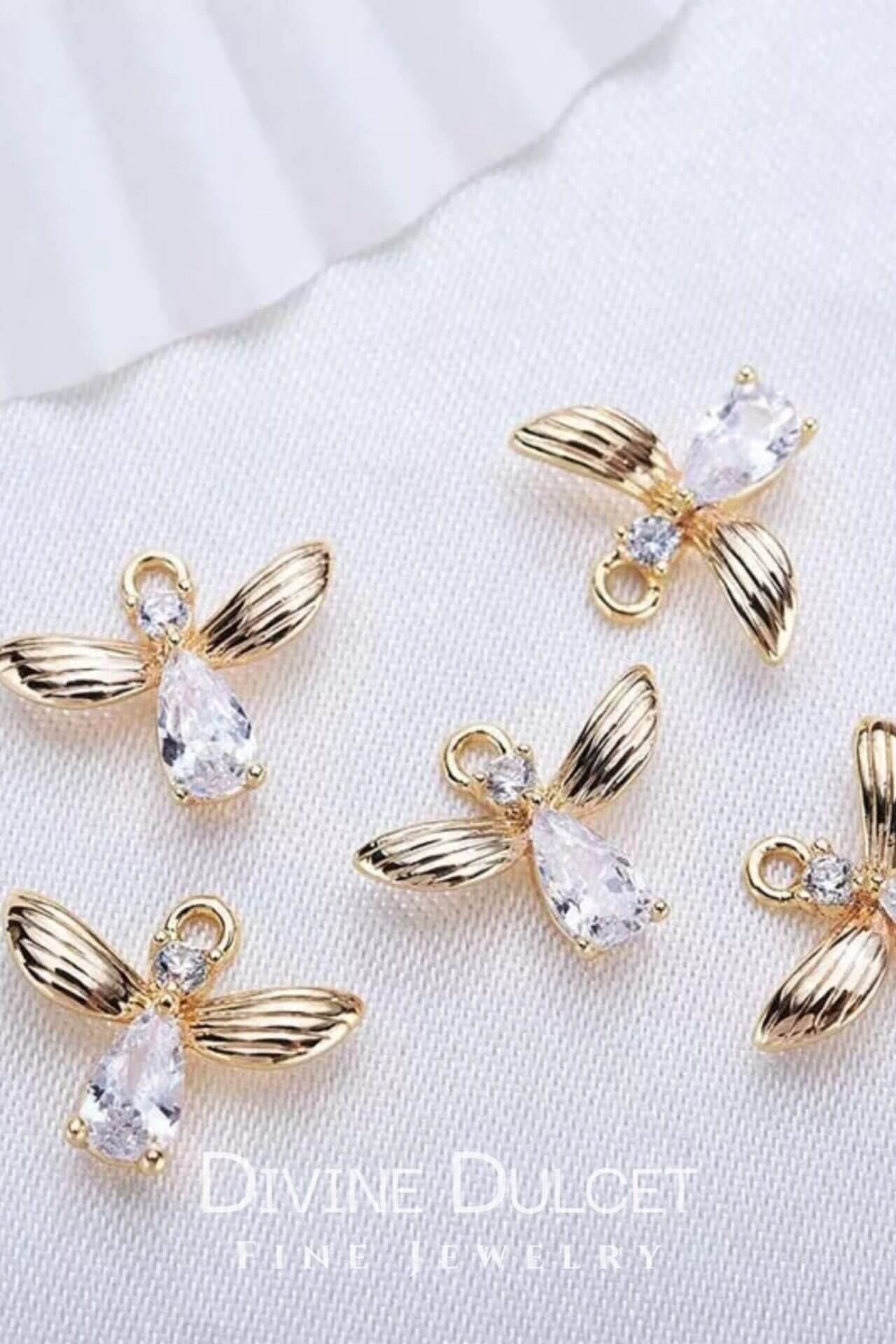 24K gold plated Bee Hook Earrings