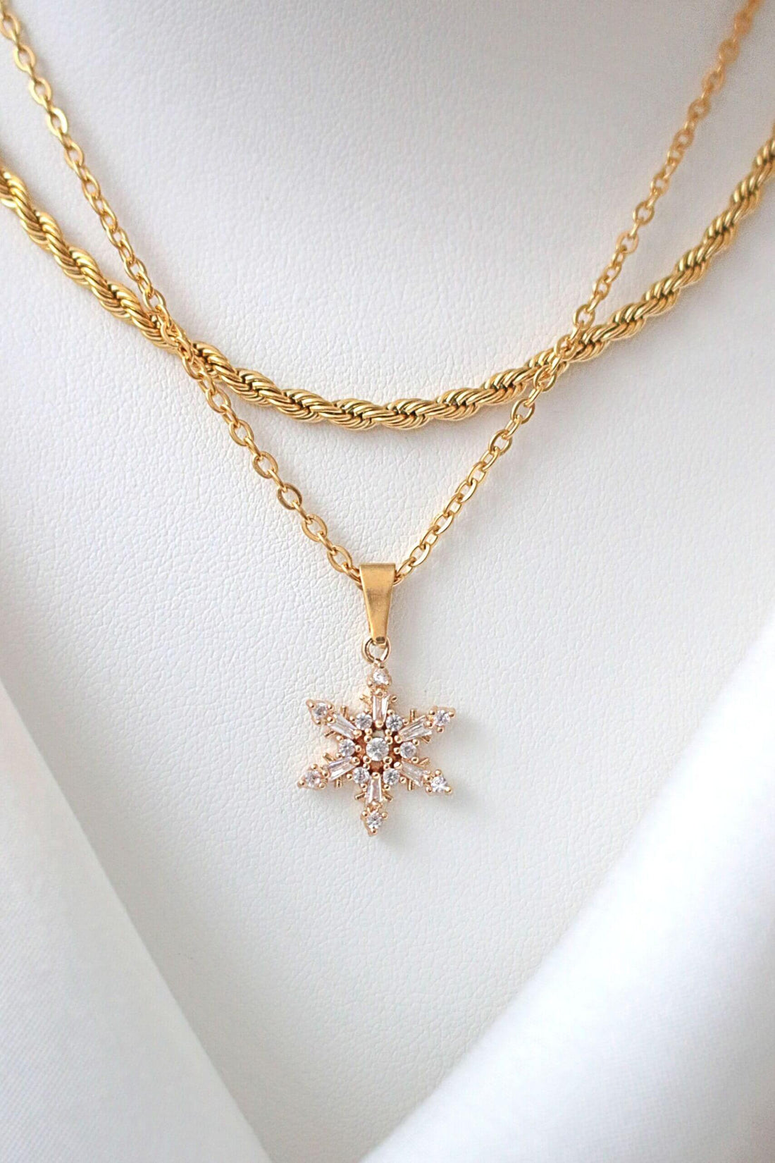 24K Gold Plated Snowflake Necklace