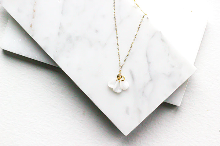 14K gold plated with white petal Catalina Necklace