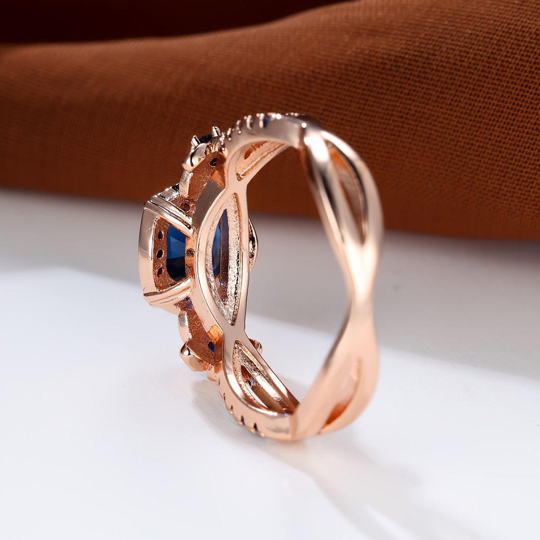 18K Gold Plated  Blue Sapphire Ring