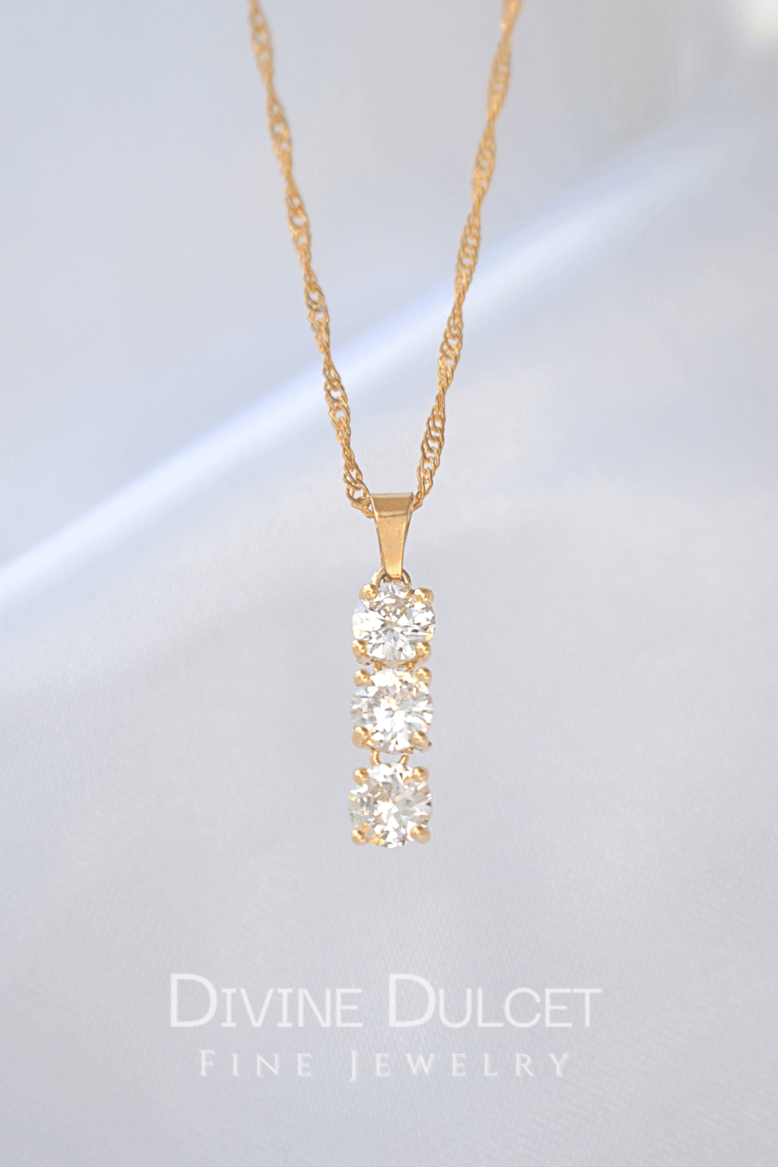 24k gold plated Cubic Zirconia Drop Necklace