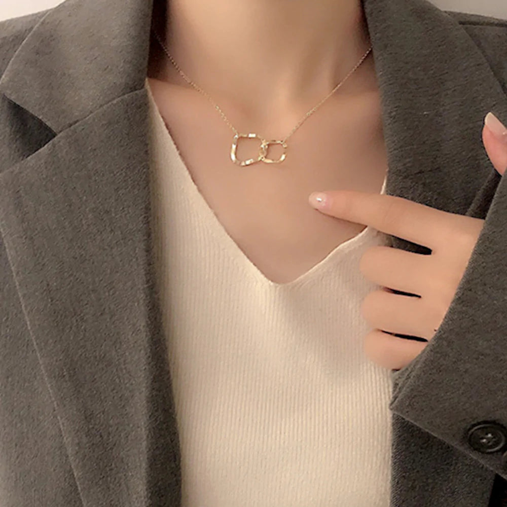 14k gold plated Interlocking Circle Necklace