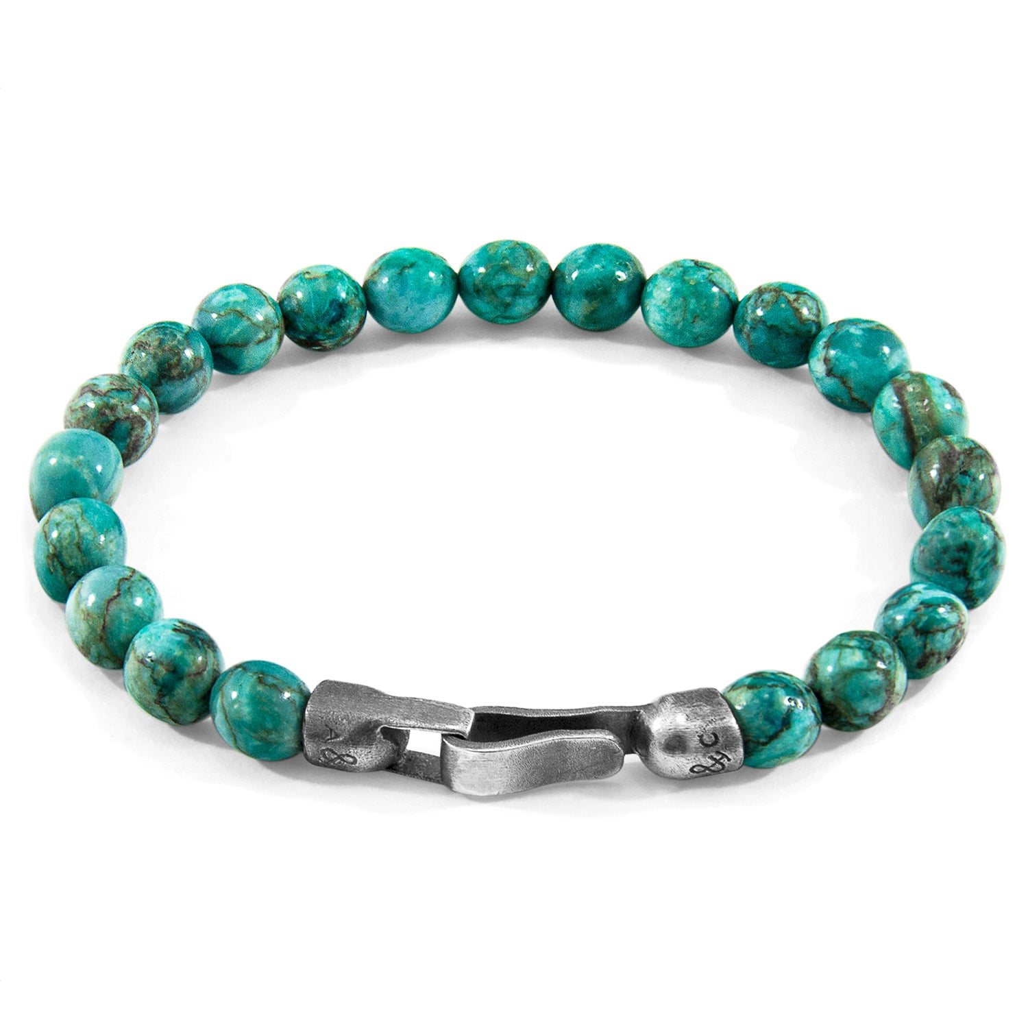 925 sterling Silver Blue Turquoise Nachi  and Stone Beaded Bracelet