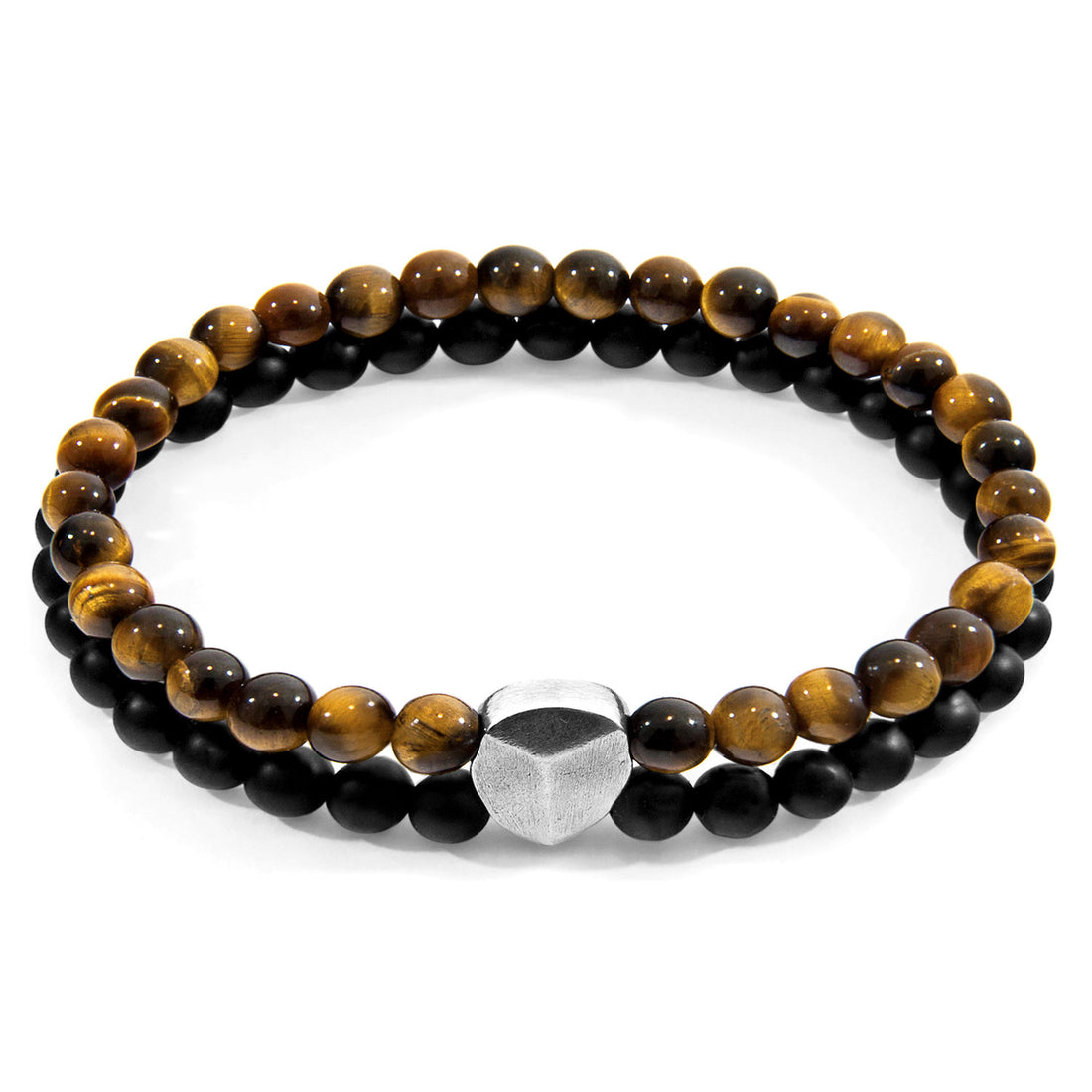 Brown Tigers Eye Iguazu Silver and Stone Bracelet