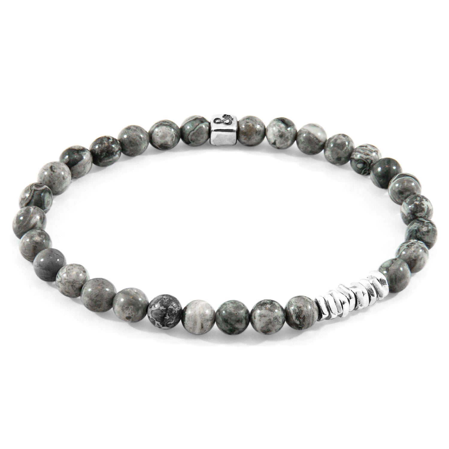 925 Sterling Silver Grey Jasper Atrato  Bracelet