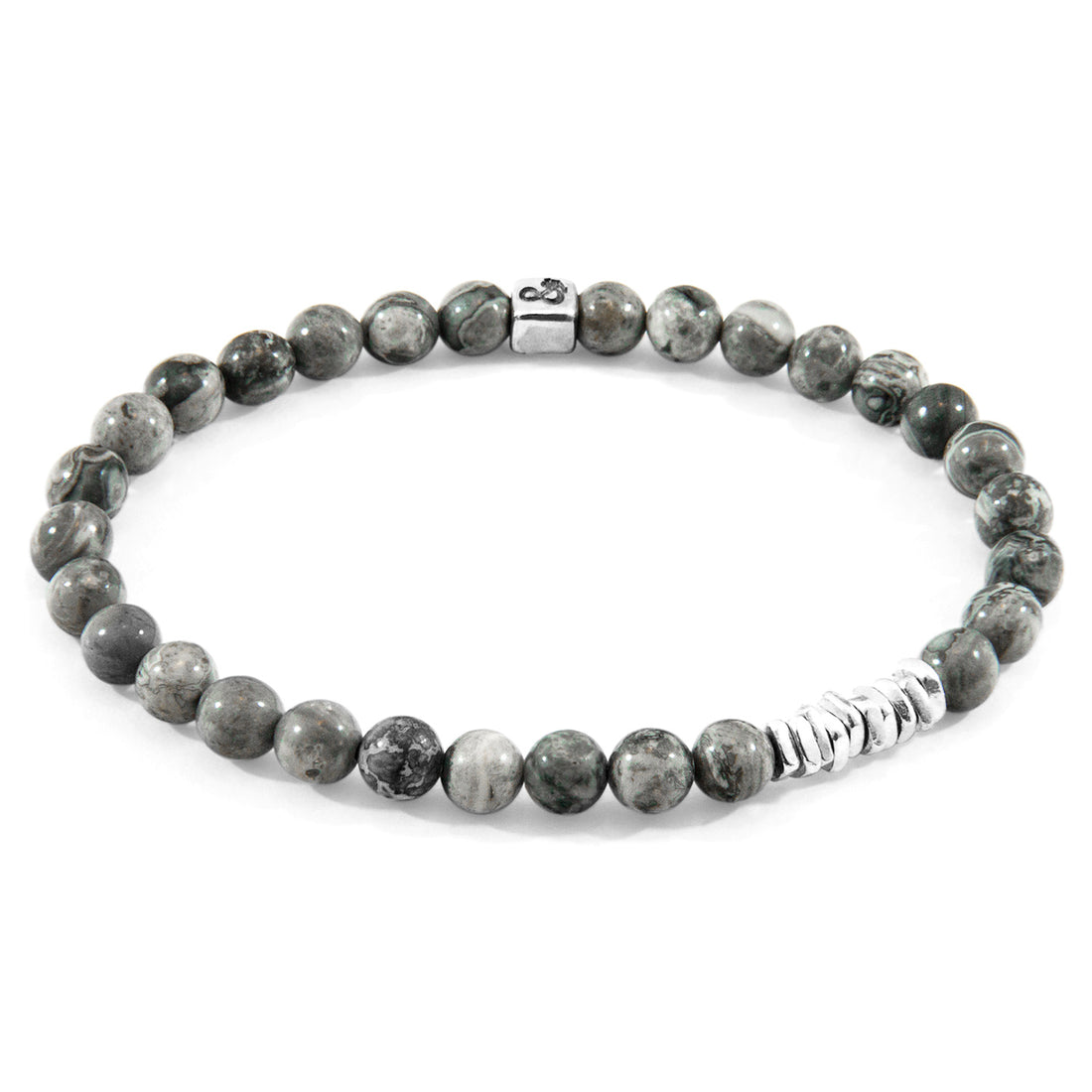925 Sterling Silver Grey Jasper Atrato  Bracelet
