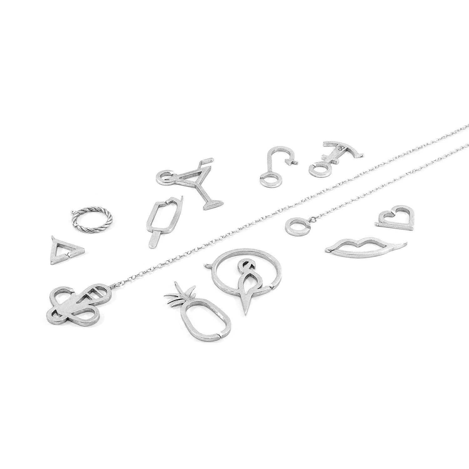 925 sterling SilverTwin Circle  Paradise Necklace