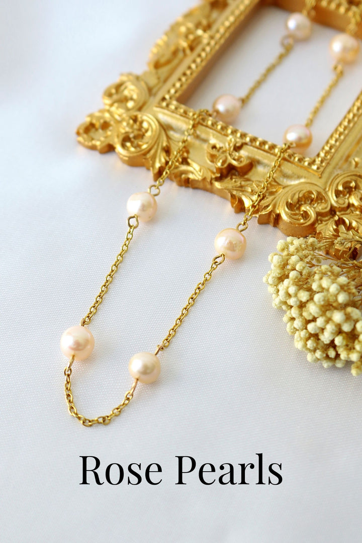 24K gold plated Baroque Freshwater Pearls Chain Choker