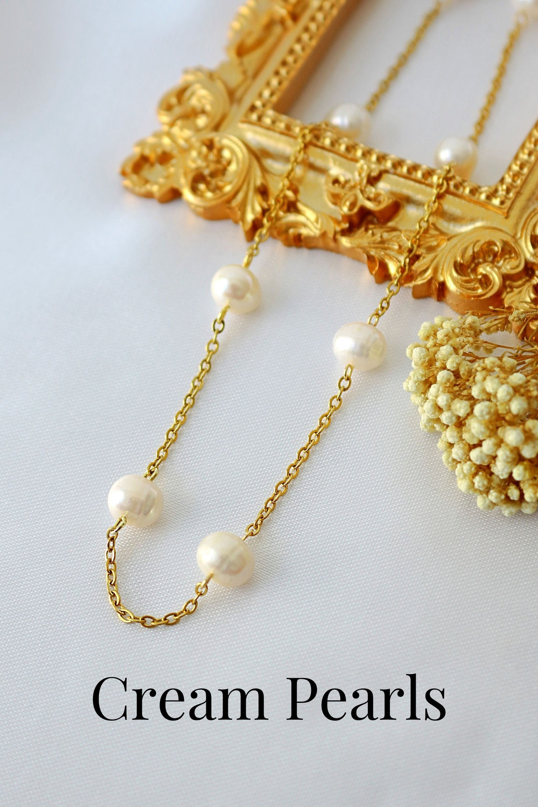 24K gold plated Baroque Freshwater Pearls Chain Choker
