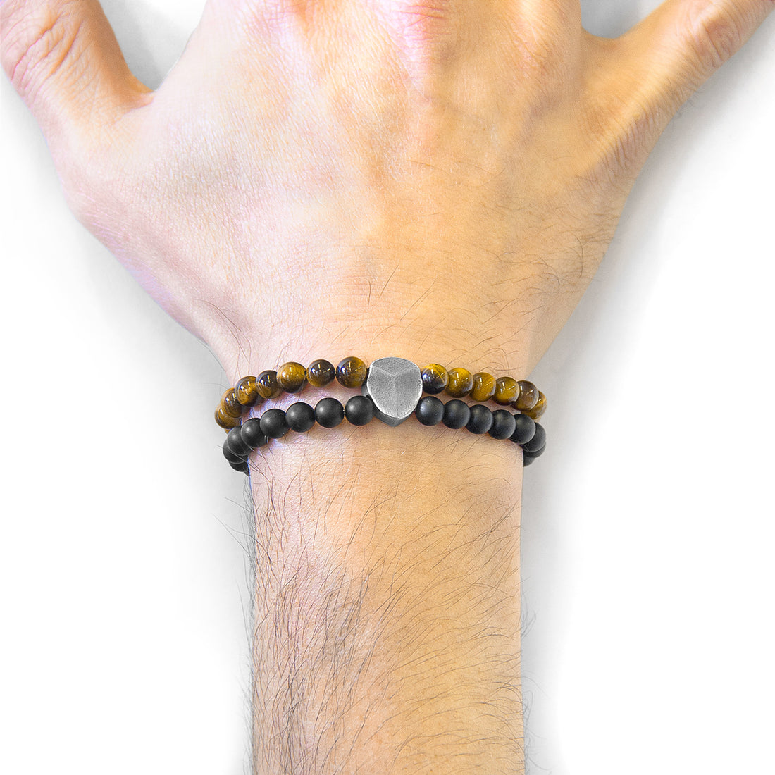 Brown Tigers Eye Iguazu Silver and Stone Bracelet