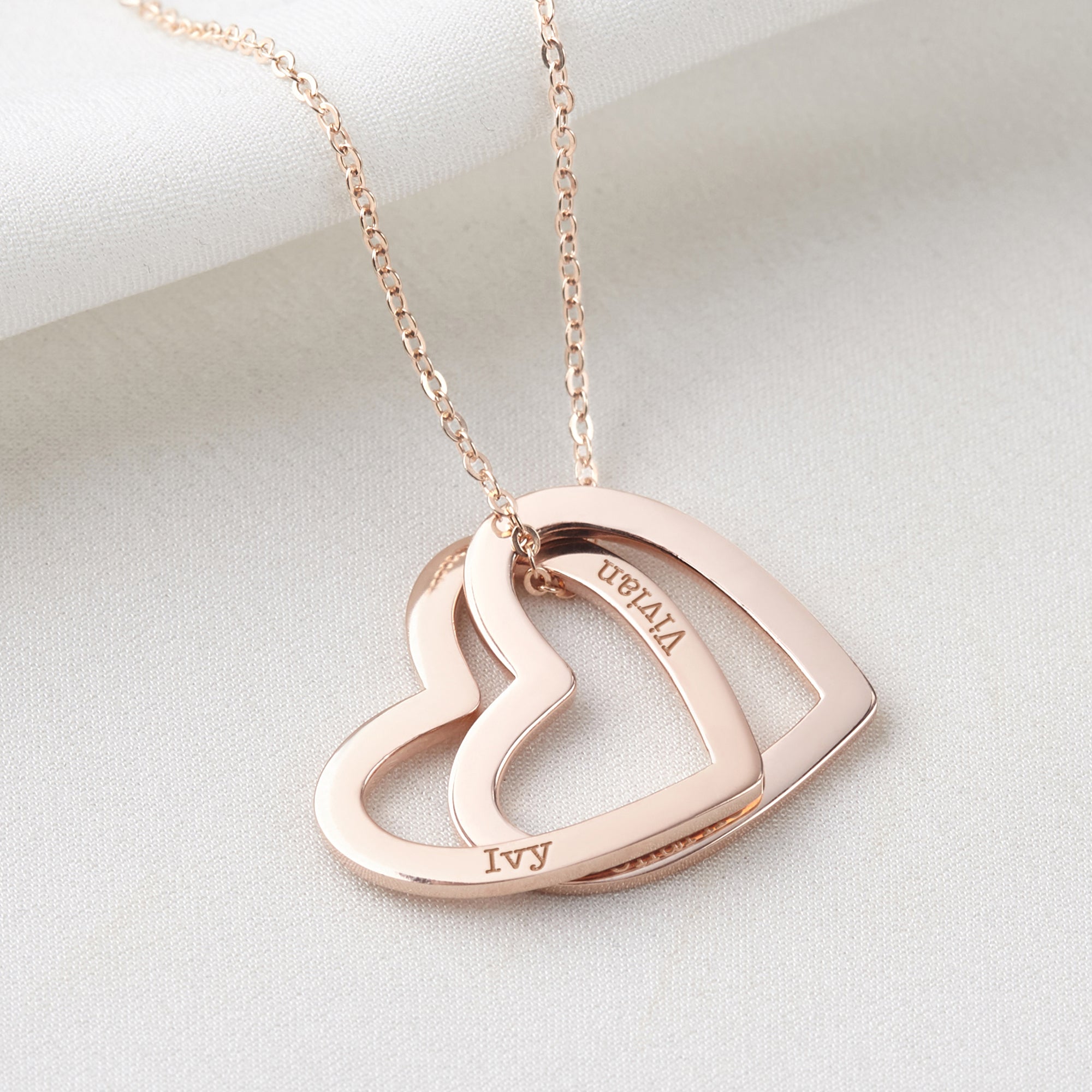 18K Gold Plated Children Names Jewelry, Heart Name Necklace