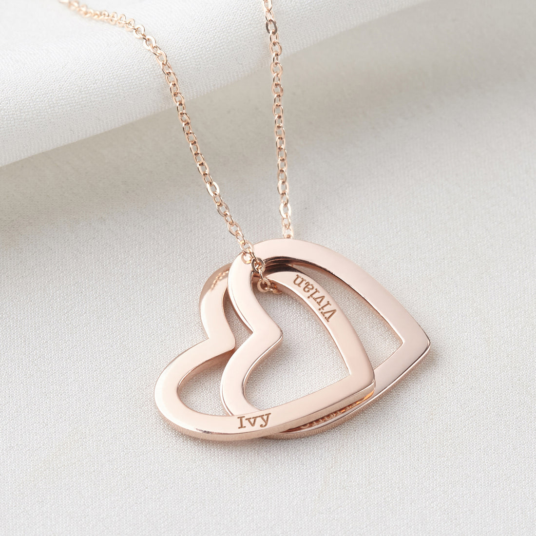 18K Gold Plated Children Names Jewelry, Heart Name Necklace