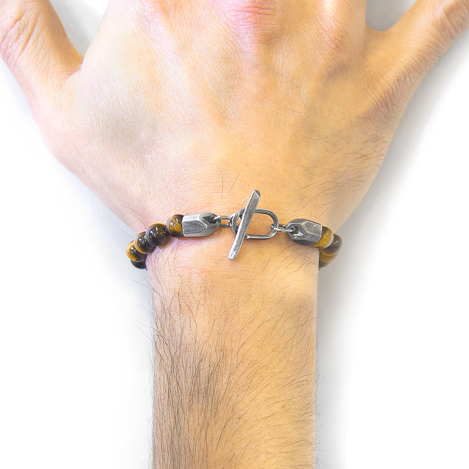 925 Sterling Sliver Tigers Eye Tinago  Beaded Bracelet
