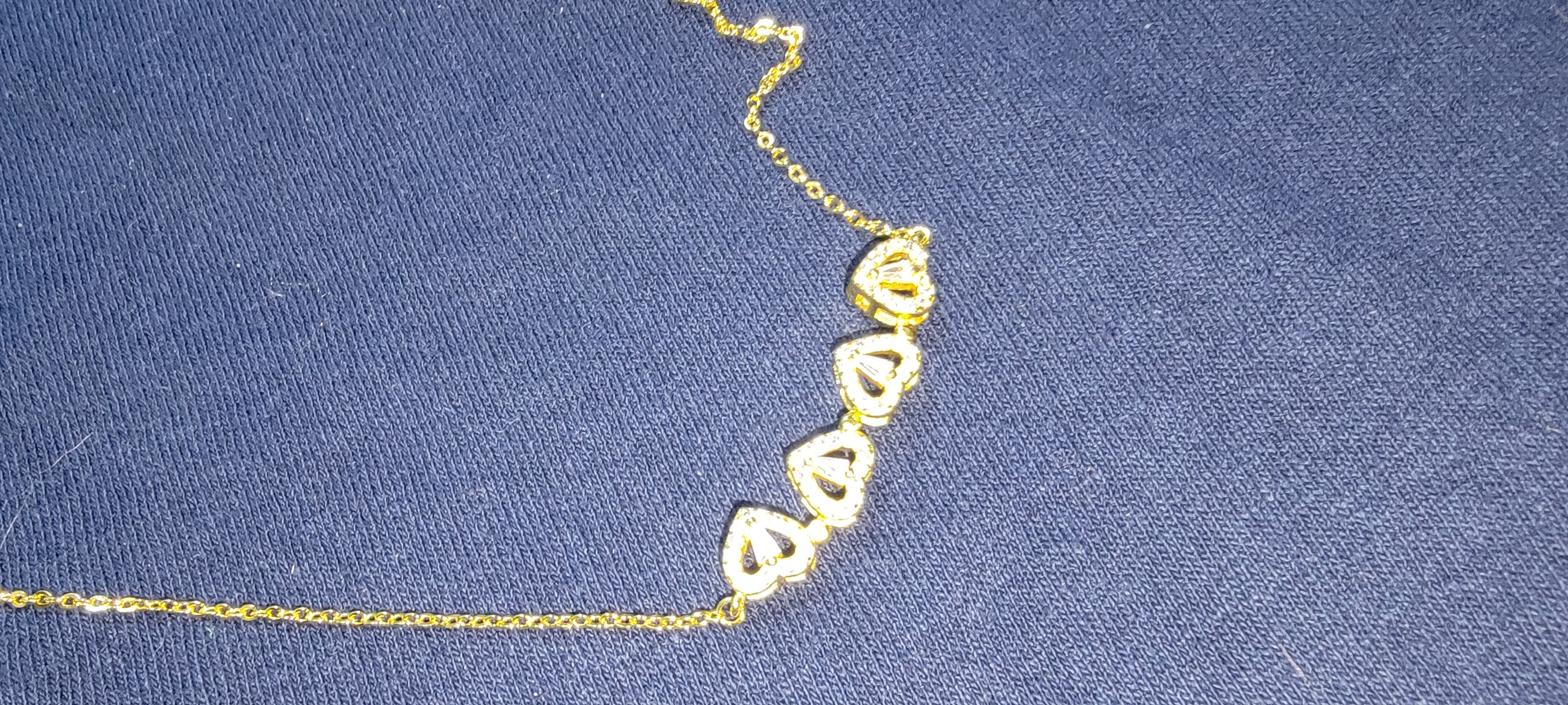 18K Gold Plated LuckyClover- Four Leaf Heart Shape Necklace