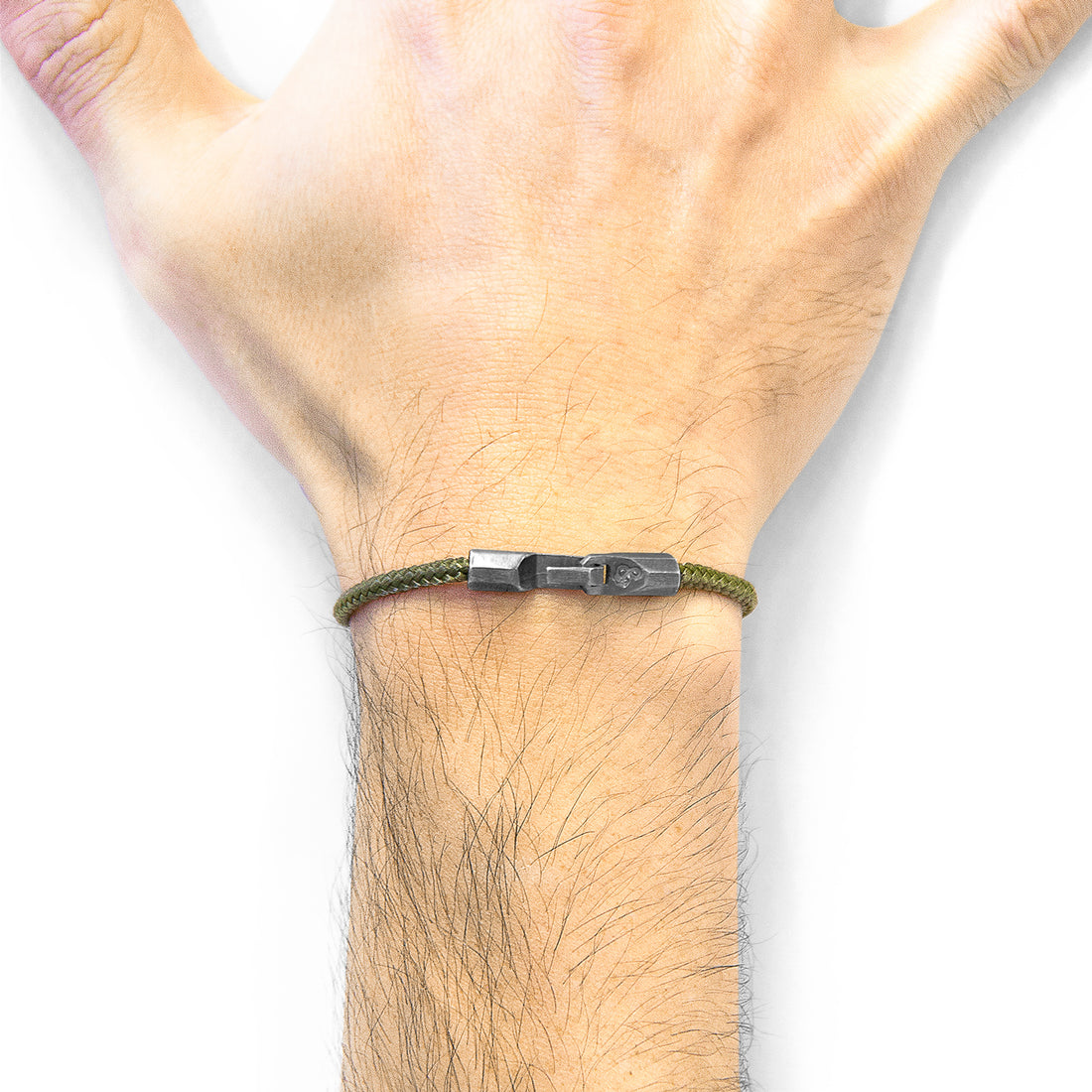 925 Sterling Sliver Khaki Green Talbot  and Rope Bracelet