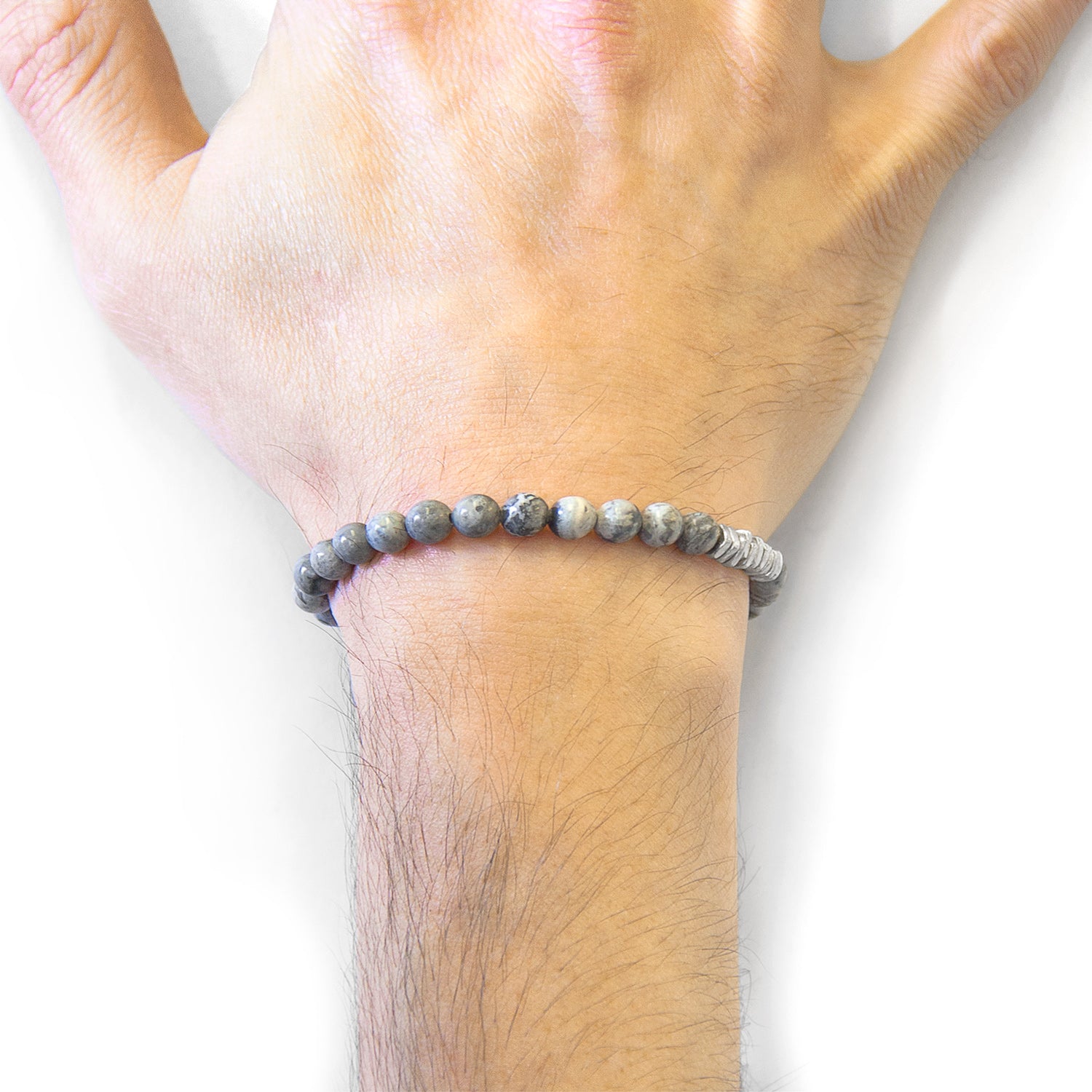 925 Sterling Silver Grey Jasper Atrato  Bracelet