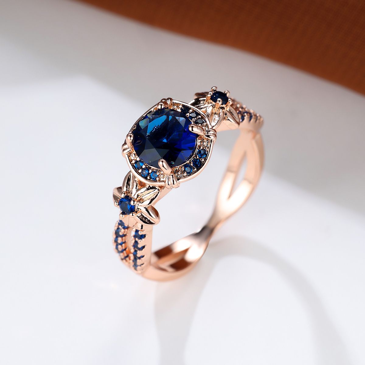 18K Gold Plated  Blue Sapphire Ring